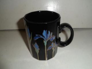 Otagiri Blue Iris Coffee Cup/Mug Blue Flowers with Gold Accent Multi 