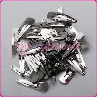 Wholesale! 40mm Silver Snap Clips for Baby Girl Hair Bow Craft Wig DIY 