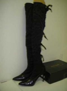 Colin Stuart Womens Black Corset Style Back Over the Knee Boot 6.5