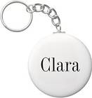 25 Inch Clara Name Button Keychain (Style 1)