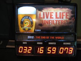   Shock Top by Budweiser 2012 End of the World Countdown Clock Barware
