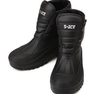 Black Warm Waterproof Winter Snow Mens Boots US 9.5