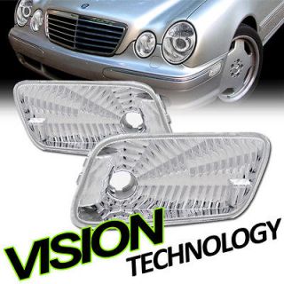  W210 E Class Euro Clear Lens Front Bumper Lamps Side Marker Lights