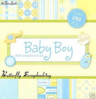SWEET BABY BOY 8x8 Scrapbooking Kit Paper Studio NEW