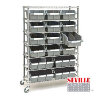 NEW! Commercial Bin Rack System Storage Rack Shelf Bins