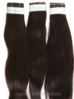   Grade AAA 100% Virgin Peruvian Remy Human Hair Extension Colo​ur #1B