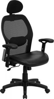 Mesh Back Leather Seat Ergo Computer Office Desk Chair