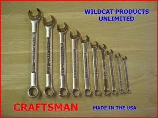 CRAFTSMAN 10 PIECE SAE COMBINATION WRENCH SET   12 PT BOX END  MADE IN 