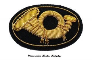 Civil War Embroidered Bugle / Horn Small Hat Cap Kepi Badge Patch 