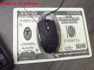 computer laptop Prop Money Bill Mouse Pad Mat Mousepad 100 dollor 