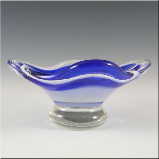 Flygsfors Coquille Glass Bowl by Paul Kedelv Signed 57