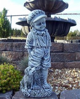 Newly listed Concrete mold Boy with dog  rubber / fiberglass