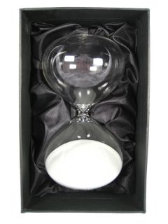 WHITE Sand Glass Hourglass 60 Minute Timer Modern