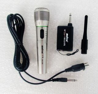 New Pro Microphone Wireless Wired Handheld Cordless Mic For Karaoke 