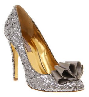 Womens Ted Baker Mayter Cort Shoe Silver Glitter Heels