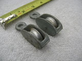 TWO 1 INCH WILCOX CRITTENDEN GALVANIZED PULLEY BLOCK BOAT SHIP TACKLE
