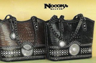 Nocona CROC PRINT ~ WESTERN PURSE ~ Crocodile BLAZIN ROXX Silver 