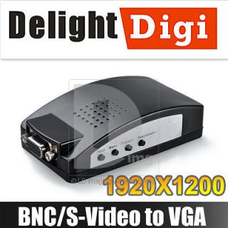 BNC S Video to VGA Converter Box Adapter PC XGA to UXGA 3D DVD CCTV 
