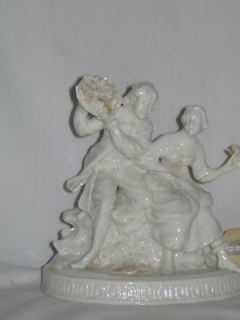   Italian Capodimonte Porcelain Figurine Couple Floral Decor. Old