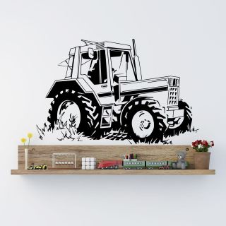 TRACTOR CHILDS BEDROOM PLAY ROOM WALL ART STICKER DECAL MURAL STENCIL 