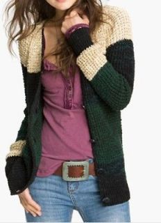 Free People NEW Lake Tahoe Colorblock Cardigan Sweater Top NWT $128 