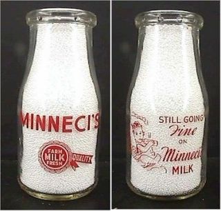 Milk Bottle   Half Pint   Minnecis, Hazleton, Pa.