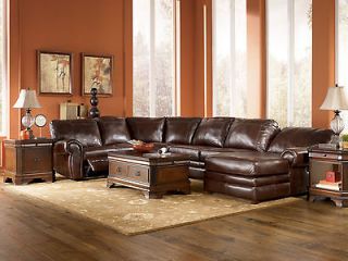 SHERWOOD   GENUINE LEATHER POWER RECLINER SOFA COUCH SECTIONAL SET 