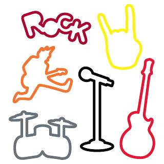Silly Bandz ROCK BANDZ 24 Pack New CLOSE OUT SALE Shaped Rubber Bands
