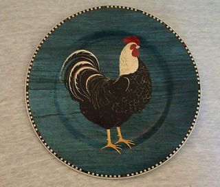   Kimble Rooster Plate Great Condition Dinnerware Country Deep Blue