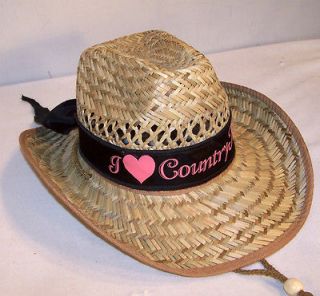 LOVE COUNTRY MUSIC STRAW COWBOY HAT new western wear MENS CAP ladies 