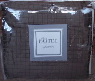 Two (2) Luxury Hotel SOHO Silk Euro Pillow Shams Taupe Brown NEW $150