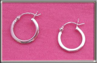 925 Sterling Silver, Solid Creole HOOP Earrings 16mm