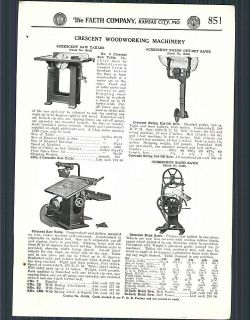 1928 ad Crescent Woodworking Machines Band Saw Swing Cut Off Table 