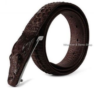 Crocodile Embo​ssed Calfskin Leather Belts,Genuine Leather Alligator 