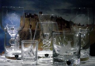 GLs Scottish Crystal Glass Sets, 2 Shotglasses, 1 Decanter