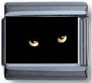 Custom Italian Charm Cat Black Eyes fits Zoppini