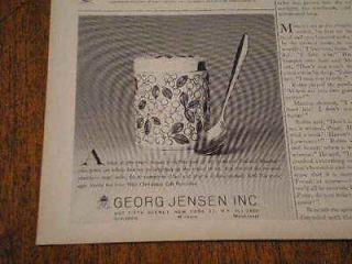 1963 Georg Jensen RARE Small Ad Jam Jar by Arabia of Finland