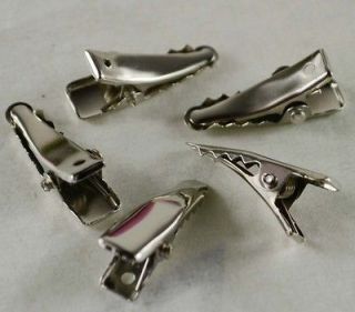   20pcs 24*7mm Silver Color Prong Alligator Teeth Bows Hair Clips F78