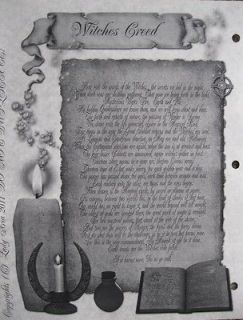 Book Of Shadows Page 12, Witches Creed, Charmed,Wicca, Witch,wizard,O 