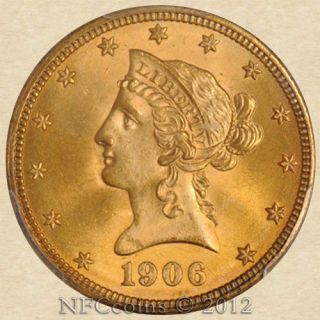 1906 D $10 GOLD LIBERTY MS64 PCGS ~ CAC
