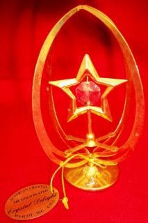 Vintage Austrian Crystal & 24K Gold Plated Figurine Hanging Star 