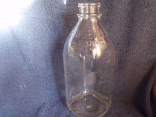 Collectible Milk Bottle Ridgeview Farms 1953? Clear Glass Raised 