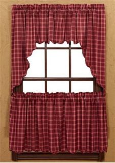 COUNTRY PRIMITIVE AMERICA RED PLAID SWAG 36 X 36 X 16 FROM VHC **NEW**