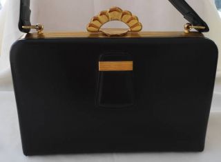 Vintage EVANS Elegance Black Box Purse Evening Handbag