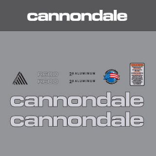 0507 Silver Cannondale R600 Bicycle Stickers   Decals   Transfers