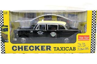 SUNSTAR 1963 CHECKER CAB TAXI DALLAS A11 1/18 BLACK SS2507 DIECAST CAR