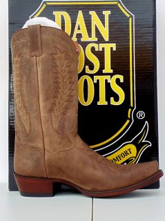 Dan Post Cowboy Boots Mens Tan Snip Toe Tombstone