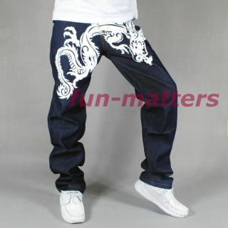 Our HipHop B BOY Street Dance Dragon Painted Pants Jeans Casual 