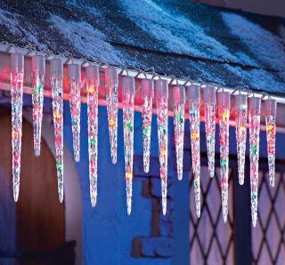 Multi Colored Icicle Christmas Indoor/Outdoor String Lights Decor 12 