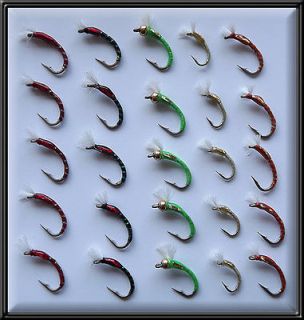 25 EPOXY NYMPHS 3D GLASS BRAND NEW TROUT FISHING FLIES FLY rod reel 